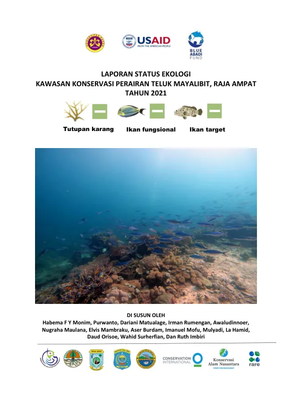 Laporan Status Ekologi Kawasan Konservasi Perairan Teluk Mayalibit, Raja Ampat Tahun 2021
