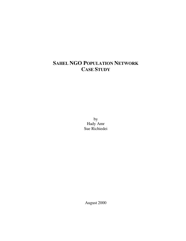 Sahel NGO population network : case study
