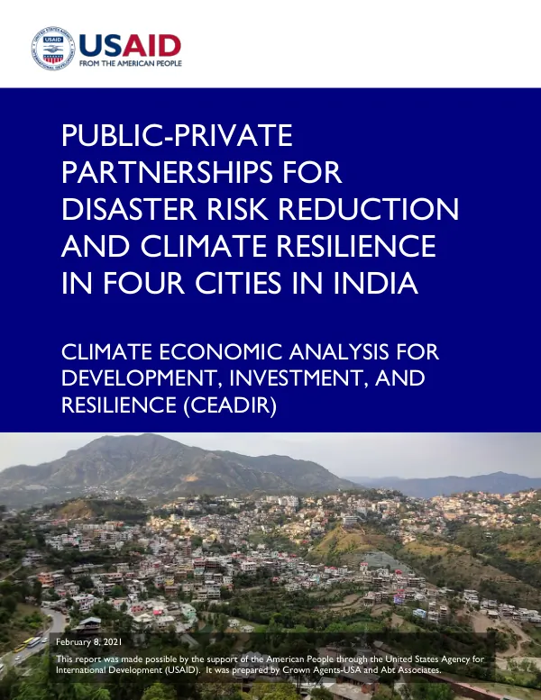 Public-Private Partnerships for Disaster Risk Reduction and Climate Resilience in Four Cities in India