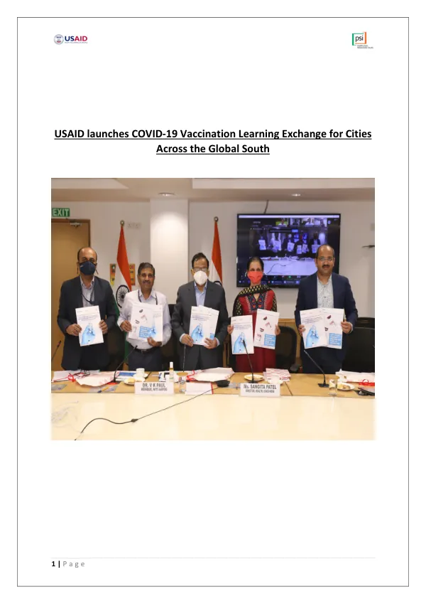 USAID launches COVID-19 Vaccination Learning Exchange for Cities Across the Global South