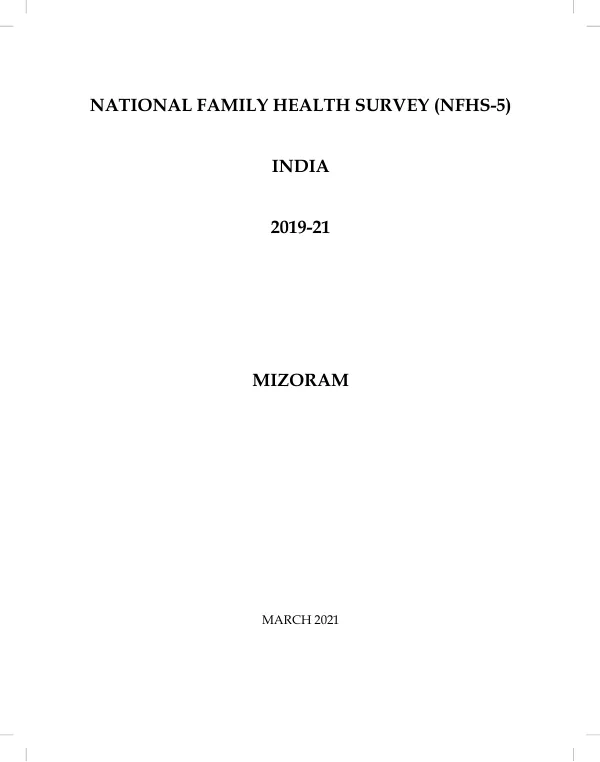 National Family Health Survey (NFHS-5), India, 2019-21: Mizoram