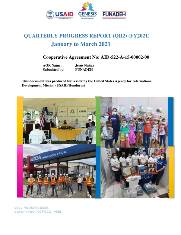 USAID-FUNADEH GENESIS Quarterly Report Q2 FY2021- ME&L