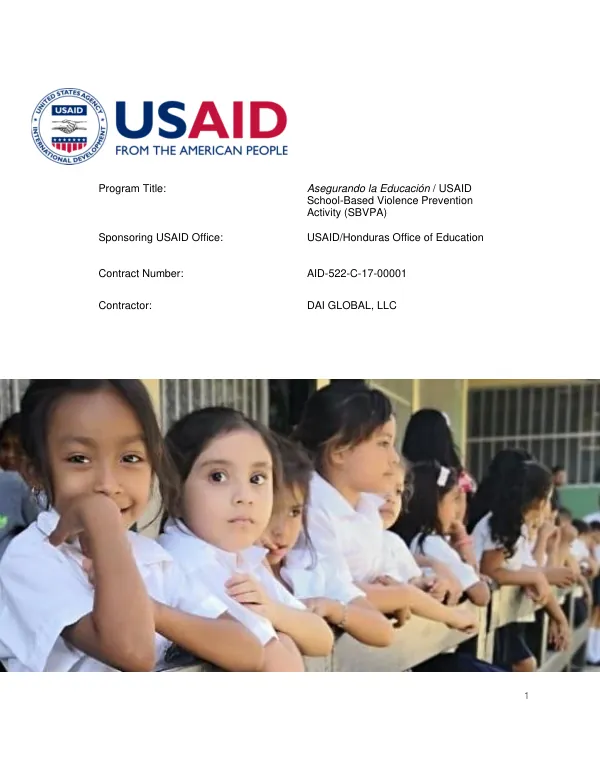 Asegurando la Educación / USAID / USAID/Honduras Office of Education