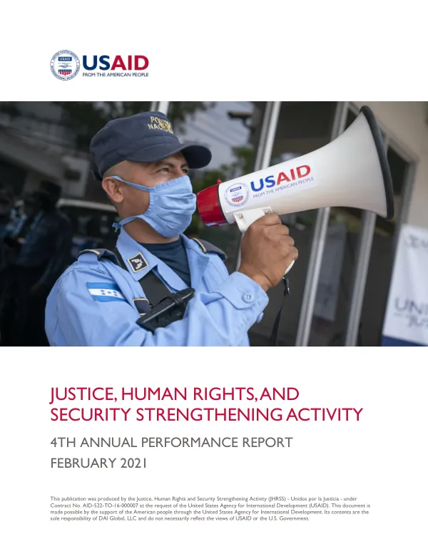Justice, Human Rights, and Security Strengthening Activity 4th Annual Performance Report