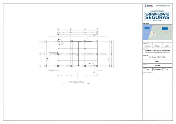 Proyecto de construcción de aula básica utilizando el bambú como material principal
