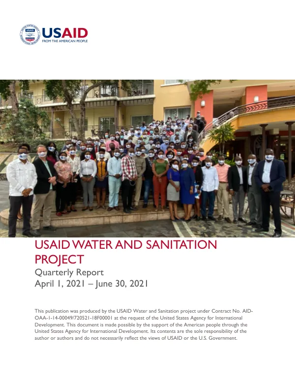 USAID Water and Sanitation Project Quarterly Report April 1, 2021 – June 30, 2021