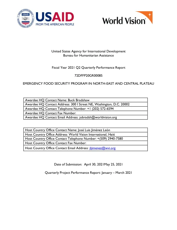 Fiscal Year 2021 Q2 Quarterly Performance Report