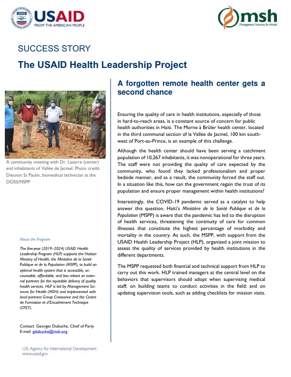 USAID Health Leadership Project Overview