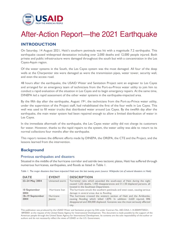 After-Action Report—the 2021 Earthquake