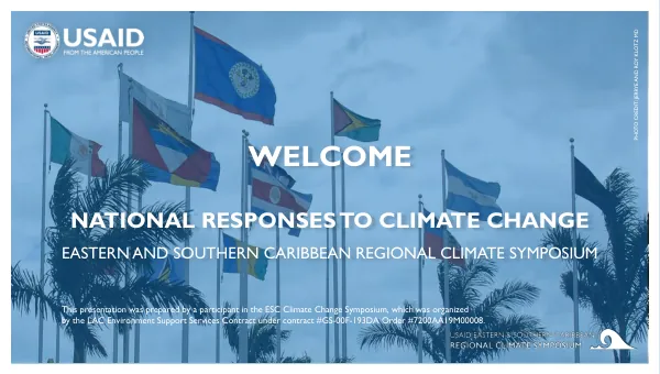 National Responses to Climate Change in Eastern and Southern Caribbean Regional Climate Symposium