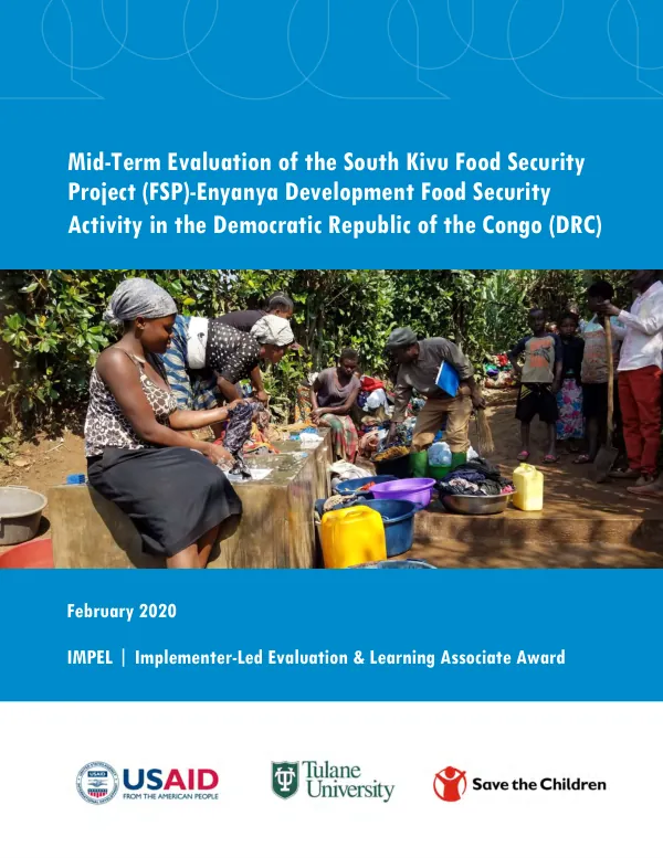 Mid-term evaluation of the South Kivu food security project (FSP)-enyanya development food security activity in the Democratic Republic of the Congo (DRC)