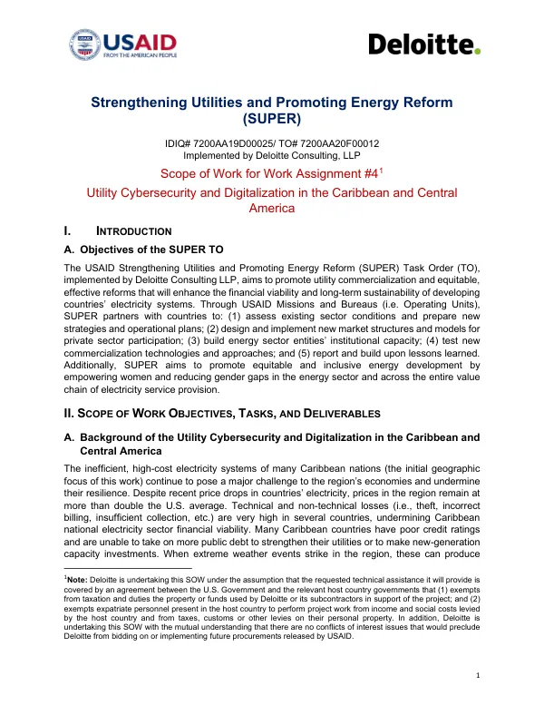 Strengthening Utilities and Promoting Energy Reform (SUPER) Task Order