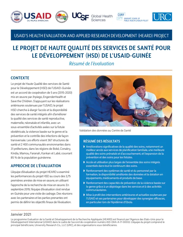 USAID’S HEALTH EVALUATION AND APPLIED RESEARCH DEVELOPMENT (HEARD) PROJECT