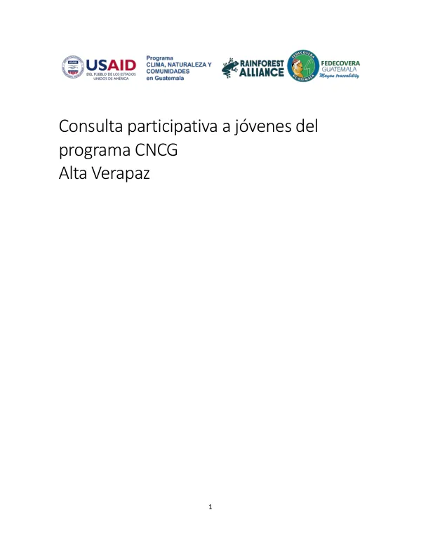 Consulta Participativa a Jóvenes del Programa CNCG en Alta Verapaz