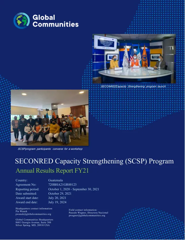 SECONRED Capacity Strengthening Program Annual Results Report FY21