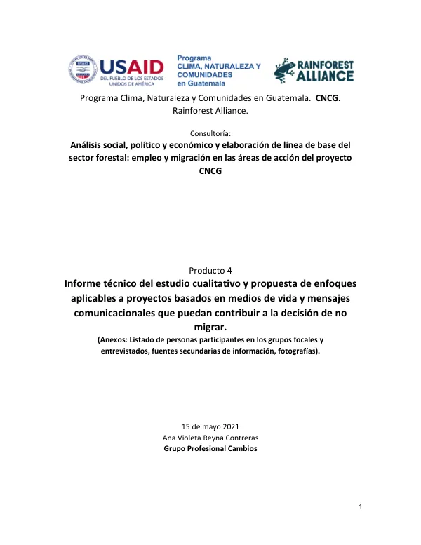 Propuesta de enfoques aplicables a proyectos basados en medios de vida