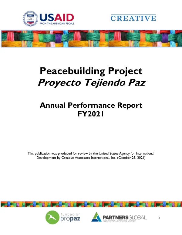 Annual Performance Report FY2021: Peacebuilding Project