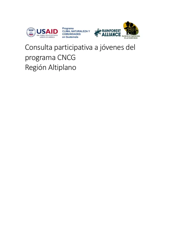 Consulta participativa a jóvenes del programa CNCG Región Altiplano