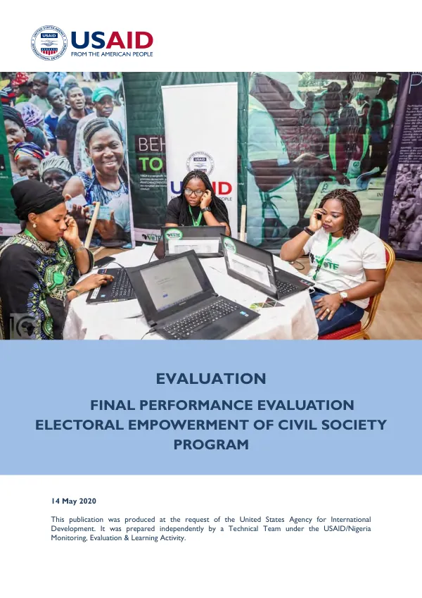 Final performance evaluation electoral empowerment of civil society program