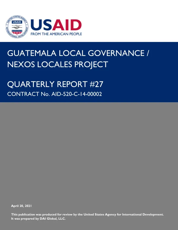 USAID Nexos Locales Project Quarterly Report #27
