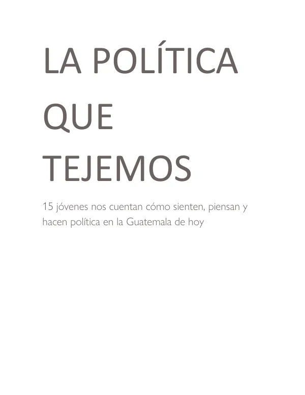 Diagnostico de la Participación Política de la Juventud en Guatemala