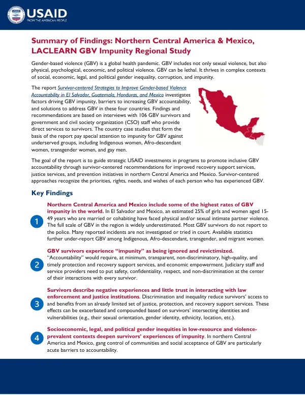 GBVI sub-regional report SUMMARY