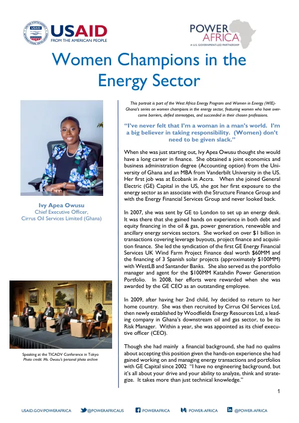 Women Champions in the Energy Sector
