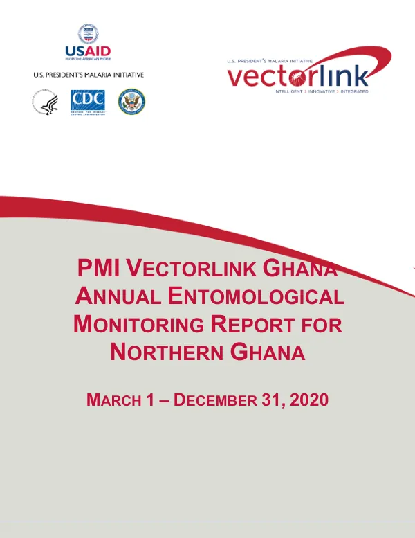 Annual Entomological Monitoring Report for Northern Ghana, March 1-December 31, 2020