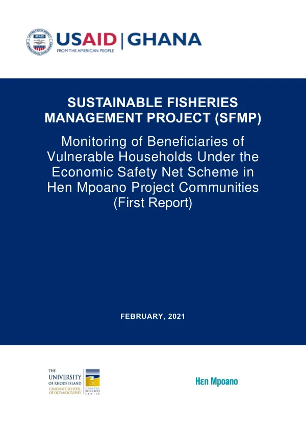 Monitoring of Beneficiaries of Vulnerable Households Under the Economic Safety Net Scheme in Hen Mpoano Project Communities (First Report)