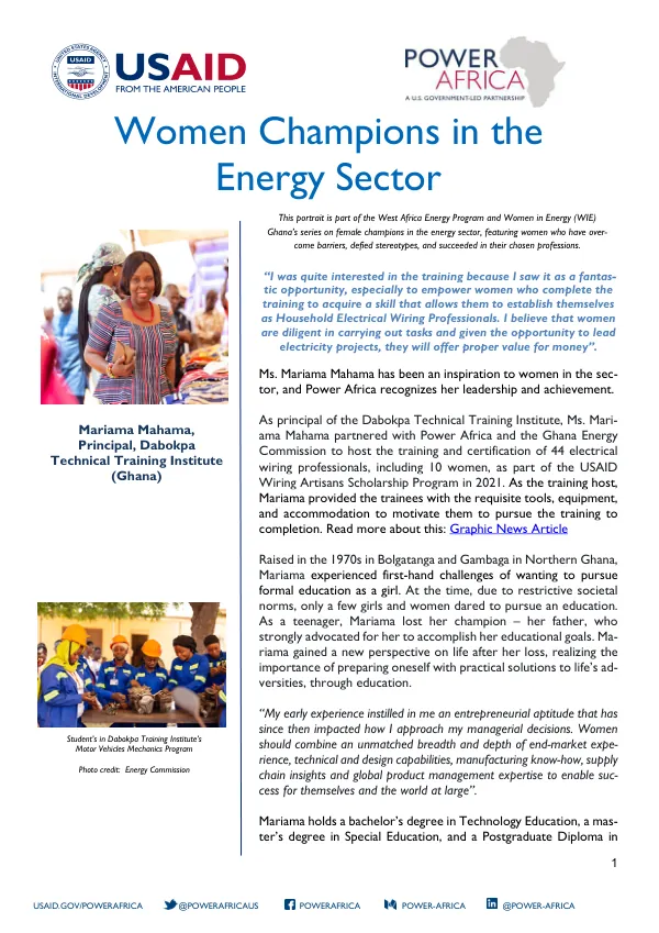 Women Champions in the Energy Sector