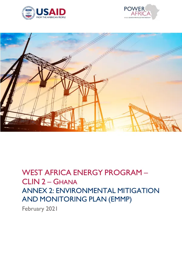 Environmental Mitigation and Monitoring Plan (EMMP) for the USAID West Africa Energy Program (WAEP) - CLIN 2 - Ghana