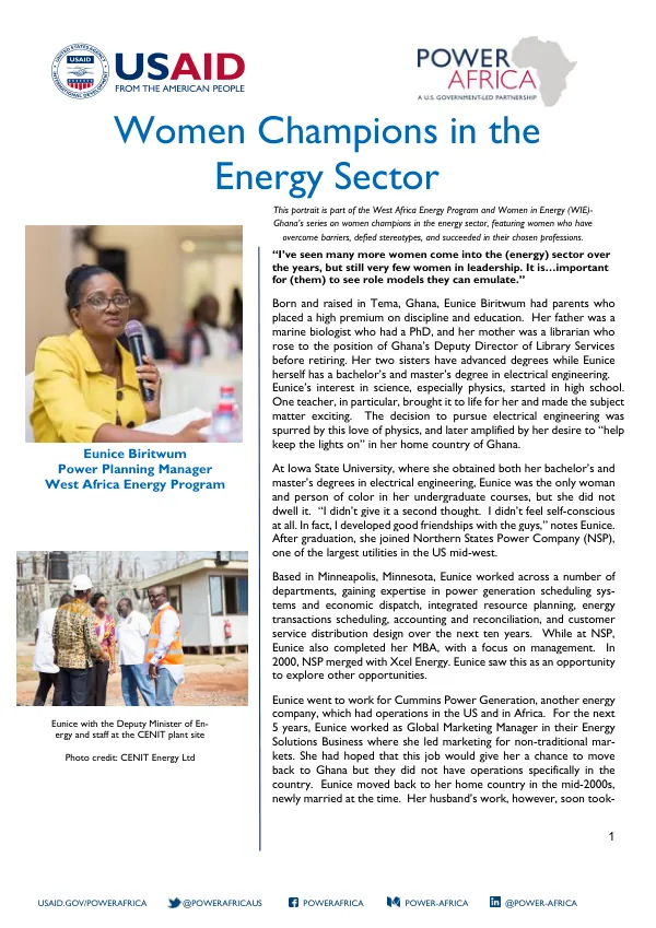 Women Champions in the Energy Sector