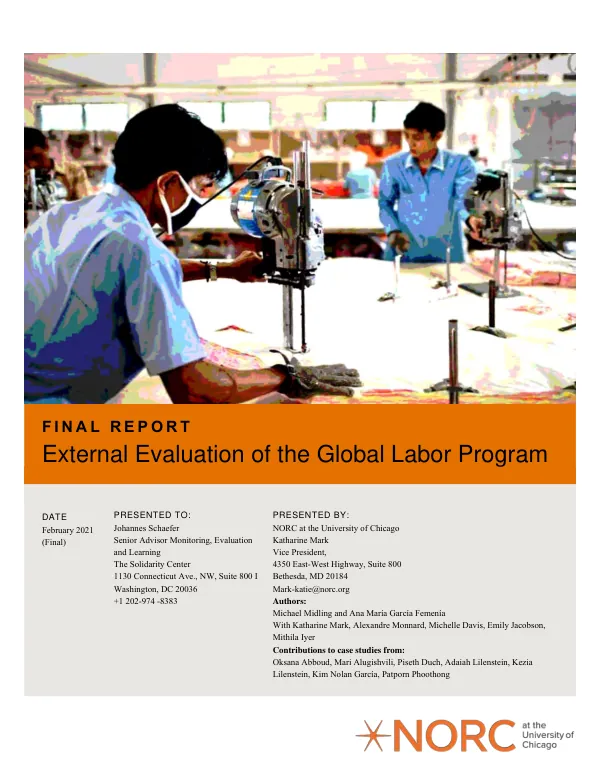 External Evaluation of the Global Labor Program Final Report