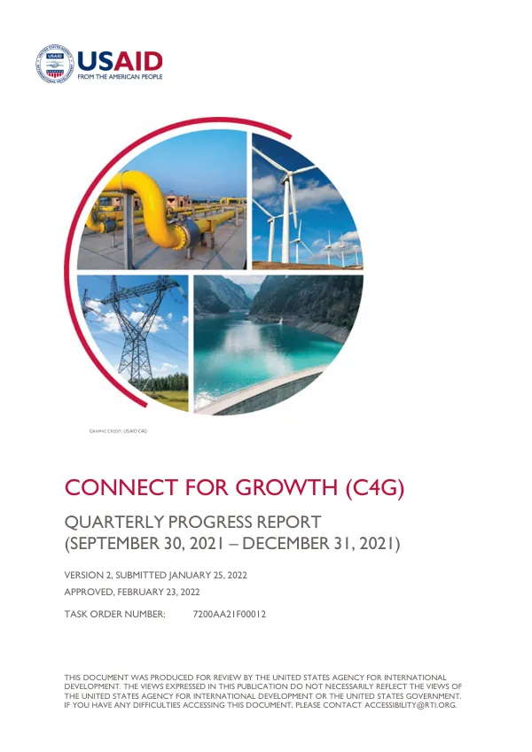 Connect for Growth (C4G) Quarterly Progress Report