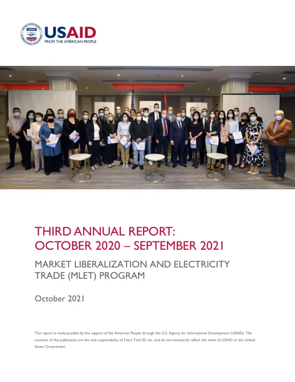 USAID MLET Third Annual Report for October 2020-September 2021