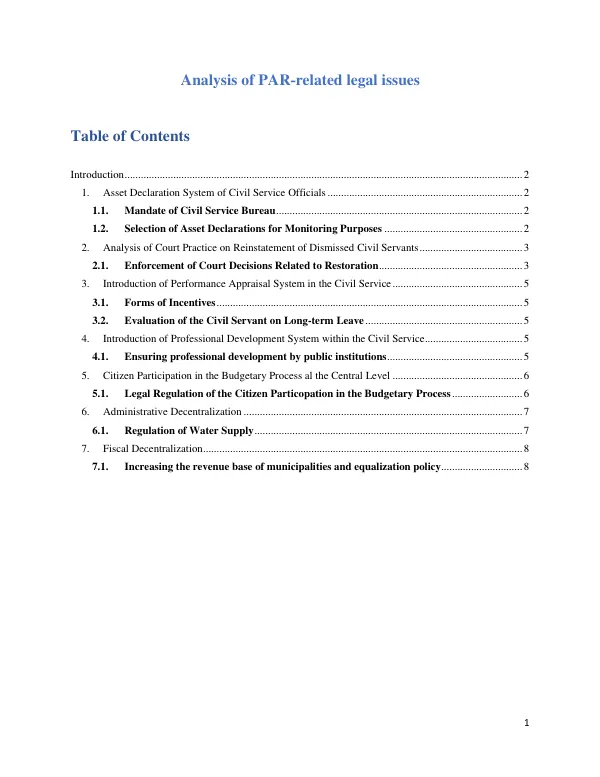 Analysis of PAR-Related Legal Issues