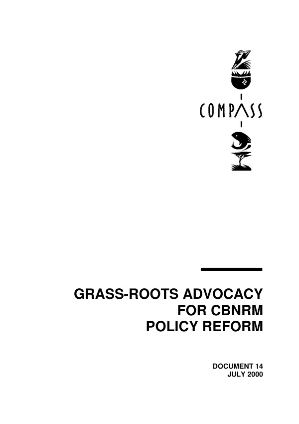 Grass-roots advocacy for CBNRM policy reform : the institutional mechanisms, sectoral issues and key agenda items