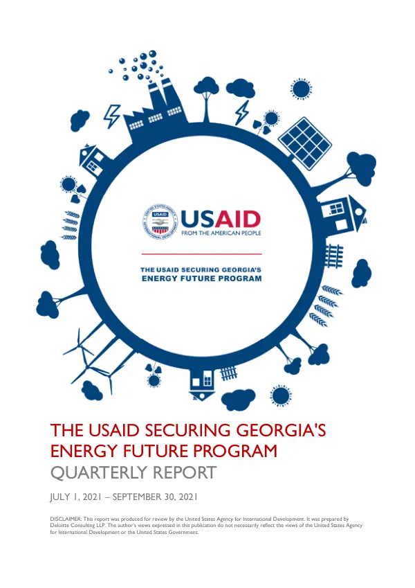 USAID Securing Georgia's Energy Future Program Quarterly Report