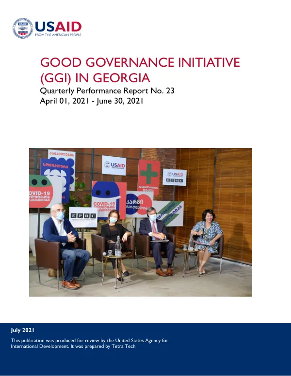 Good Governance Initiative (GGI) in Georgia: Quarterly Performance Report No. 23