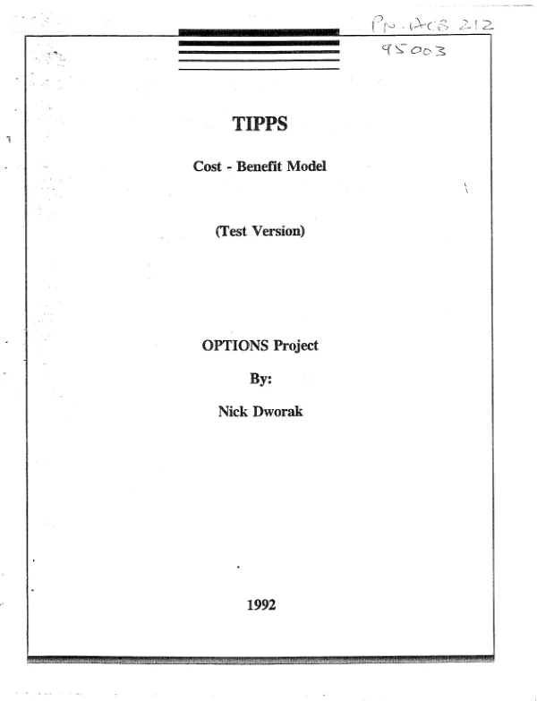 Cost - Benefit Model (Test Version)