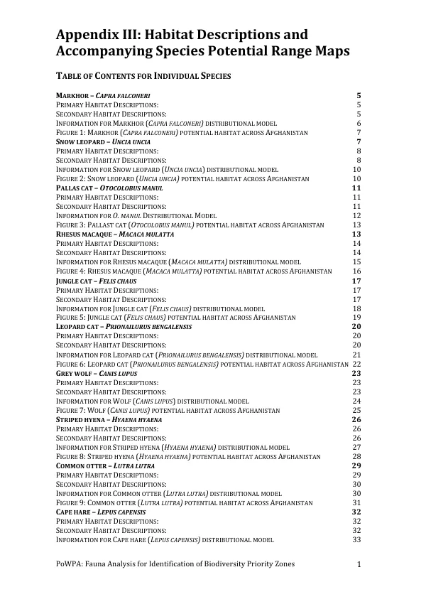 Fauna Analysis for Identification of Biodiversity Priority Zones