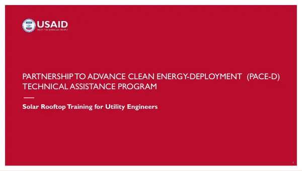 Partnership to Advance Clean Energy – Deployment (PACE-D) Technical Assistance Program