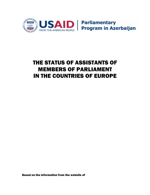 The Status of Assistants of Members of Parliament in the Countries of Europe