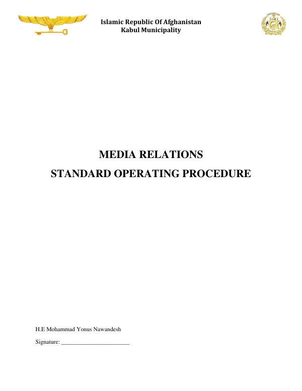 Media Relations Standard Operating Procedure