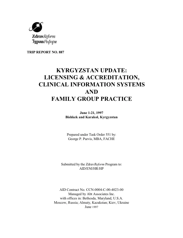 Kyrgyzstan Update: Licensing & Accreditation, Family Information Systems and Family Group Practice