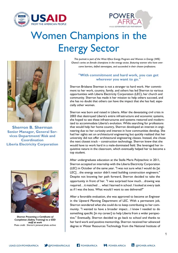 Women Champions in the Energy Sector