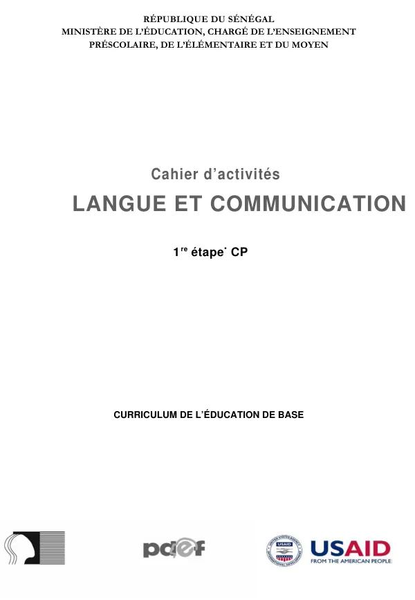 Cahier d’activités LANGUE ET COMMUNICATION - 1re étape CP