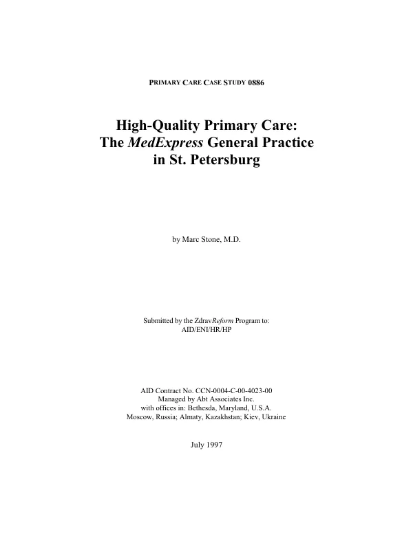 High-Quality Primary Care: The MedExpress General Practice in St. Petersburg