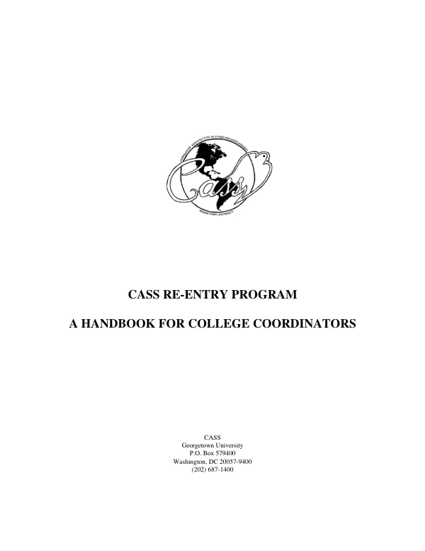 CASS Re-Entry Program: A Handbook for College Coordinators