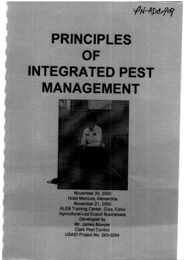 Principles of integrated pest management : Hotel Mercure, Alexandria, Cairo[, Egypt], November 21, 2000